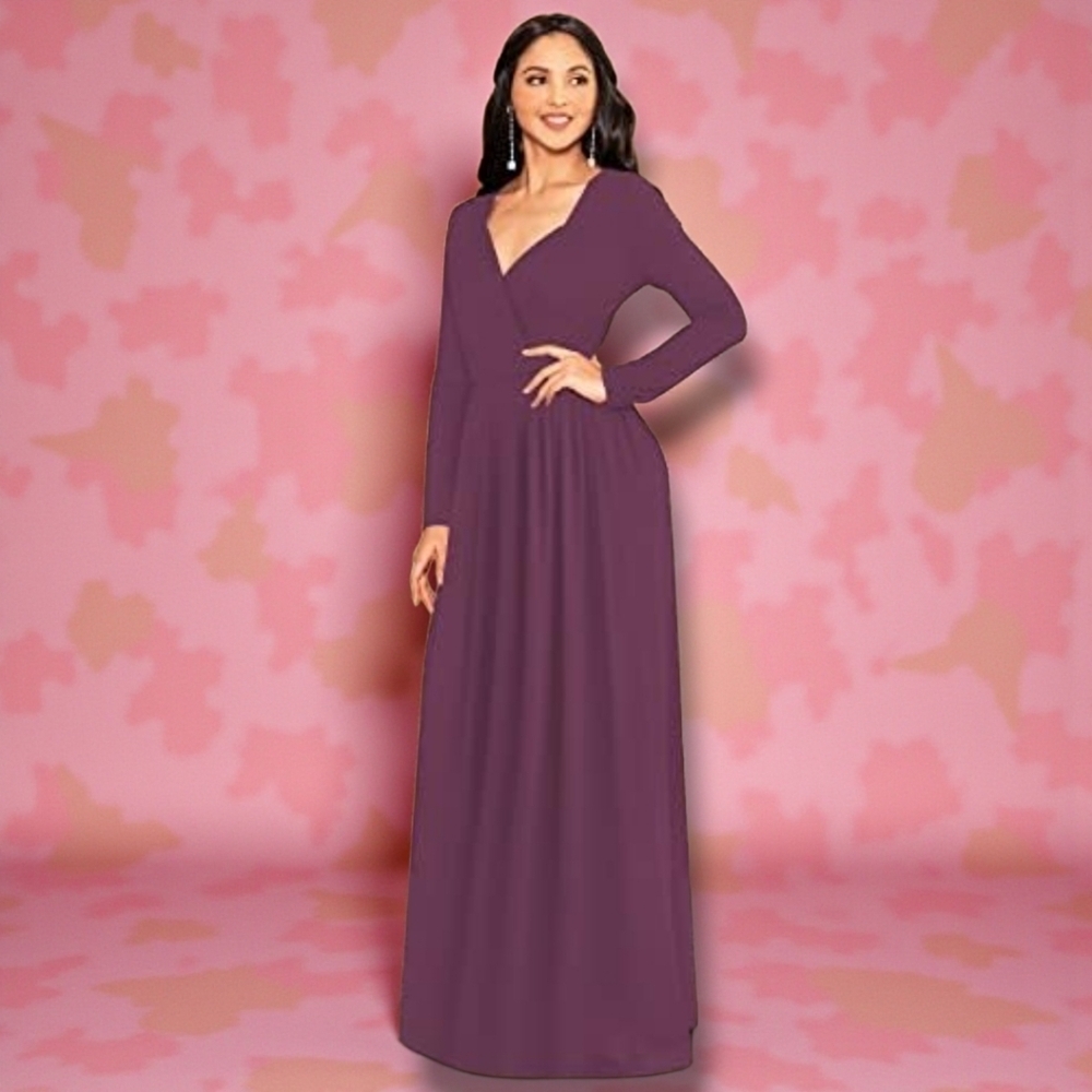 KOH KOH - 3X Plum Chic Maxi Dress - Picture 2 of 15
